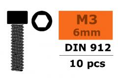 Cilinderkopschroef - Binnenzeskant - M3X6 - Staal - 10 st