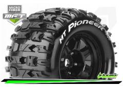 MT-PIONEER - 1-8 Monster Truck Bandenset - Gemonteerd - Sport - 3.8 Bead Style Velgen Zwart - 0-Offs