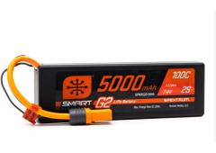 Spektrum SPMX52S100H5 7.4V 5000mAh 2S 100C Smart G2 Hardcase LiPo Battery: IC5