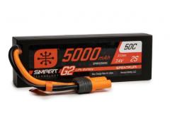 Spektrum SPMX52S50H5 7.4V 5000mAh 2S 50C Smart G2 Hardcase LiPo Battery: IC5