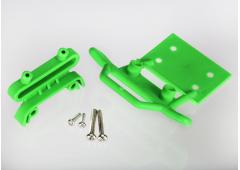 traxxas TRX3621-GRN BUMPER, FRONT/ BUMPER MOUNT, FRONT/ 4X23MM BCS (2)/ 3X10MM BCS (2) (GREEN)