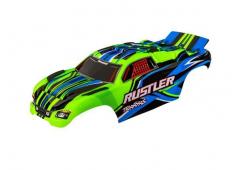 traxxas TRX3734-GRN BODY, RUSTLER (ALSO FITS RUSTLER VXL), GREEN (PAINTED, DECALS APPLIED) (ASSEMBLE