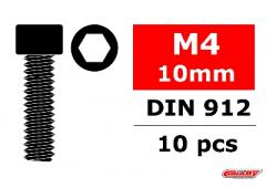 C-3001-40-10 Staal schroeven M4 x 10mm - Cilinderkop binnenzeskant - 10 st