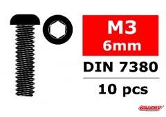 C-3003-30-06 Staal schroeven M3 x 6mm - Laagbolkop binnenzeskant - 10 st