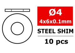 Team Corally C-3301-04-06-01 Steel Metric Shim - 4x6x0,1mm - 10 pcs