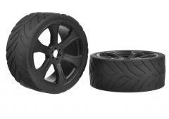 Team Corally C-00180-909 Sprint RXA - ASUGA XLR Street Tires - Low Profile - Glued on Black Rims