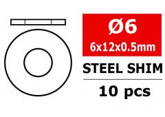 Team Corally C-3301-060-12-05 Steel Metric Shim - 6,0x12x0,5mm - 10 pcs