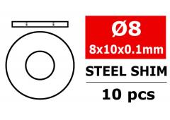 Team Corally C-3301-08-10-01 Steel Metric Shim - 8x10x0,1mm - 10 pcs