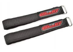 Team Corally C-50535 Pro Battery Straps - 300x20mm - Metal Buckle - Silicone Anti-Slip Strings