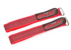 Team Corally C-50536 Pro Battery Straps - 300x20mm - Metal Buckle - Silicone Anti-Slip Strings - Red