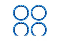 Traxxas TRX10276-BLUE Beadlock rings, blue (machined aluminum) (4)