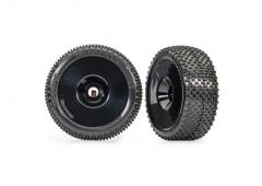 Traxxas TRX9074-BLK Tires & wheels, assembled, glued black dished 3.0" wheels