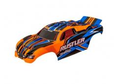 traxxas TRX3734-ORNG BODY, RUSTLER (ALSO FITS RUSTLER VXL), ORANGE (PAINTED, DECALS APPLIED) (ASSEMB