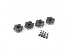 traxxas TRX8956-GRAY Wheel hubs, hex, aluminum (gray-anodized) (4)/ 4x13mm screw pins (4)