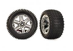 traxxas TRX3779X TIRES & WHEELS, ASSEMBLED, GLUED (2.8") (RXT CHROME WHEELS, ALIAS TIRES, FOAM INSER