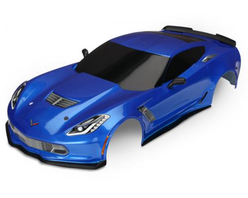 Traxxas TRX8386X Body Chevrolet Corvette Z06 Blauw met emblemen en hardware