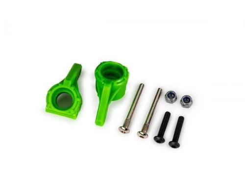 traxxas TRX9137-GRN Steering blocks, extreme heavy duty, green (left & right)/ 3x26mm hinge pins (2)