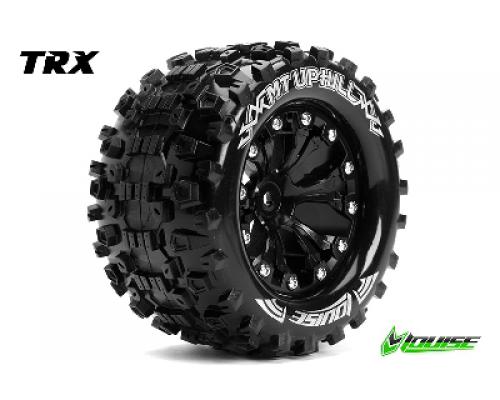 MT-UPHILL - 1-10 Monster Truck Banden Set - Verlijmd op velg - Soft - 2.8\" Velgen Zwart