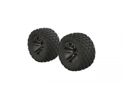 AR550045 Fortress MT Tire Set Glued Blk Chrm (2) (ARAC9633)