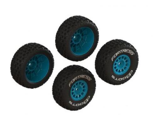 Arrma ARA-1571 dBoots \'FORTRESS\' Glued Tire Set, Blue (2 Pairs)