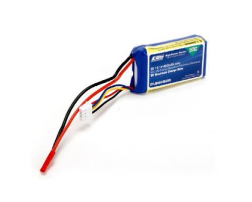 450mAh 3S 11.1V 50C LiPo, 18AWG JST EFLB4503SJ50