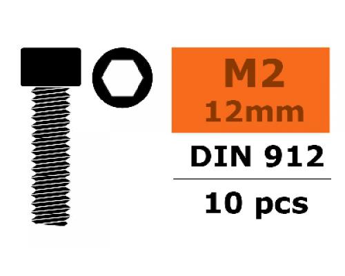 Cilinderkopschroef - Binnenzeskant - M2X12 - Staal - 10 st