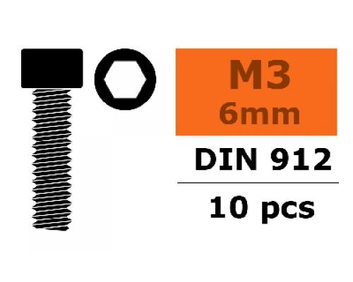 Cilinderkopschroef - Binnenzeskant - M3X6 - Staal - 10 st