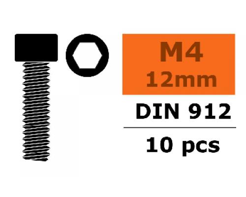 Cilinderkopschroef - Binnenzeskant - M4X12 - Staal - 10 st