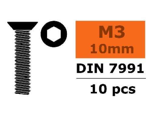 Revtec Verzonkenkopschroef Binnenzeskant M3X10 Staal 10 st