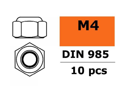 Zelfborgende zeskantmoer - M4 - Gegalvaniseerd staal - 10 st