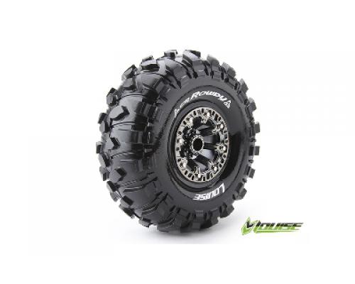 CR-ROWDY - 1-10 Crawler Banden Set - Verlijmd op velg - Super Soft - 2.2\" Velgen Zwart C