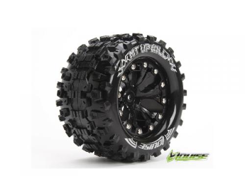 MT-UPHILL - 1-10 Monster Truck Banden Set - Verlijmd op velg - Soft - 2.8\" Velgen Zwart