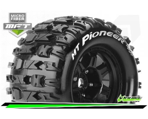 MT-PIONEER - 1-8 Monster Truck Bandenset - Gemonteerd - Sport - 3.8 Bead Style Velgen Zwart - 0-Offs