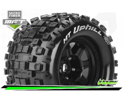 MT-UPHILL - 1-8 Monster Truck Bandenset - Gemonteerd - Sport - 3.8 Bead Style Velgen Zwart - 0-Offse