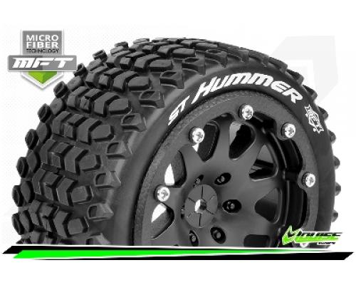 ST-HUMMER - 1-10 Monster Truck Bandenset - Gemonteerd - Sport - 2.8 Bead-Lock Velgen Zwart - 1/2-Off