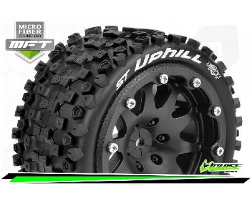 ST-UPHILL - 1-10 Monster Truck Bandenset - Gemonteerd - Sport - 2.8 Bead-Lock Velgen Zwart - 1/2-Off