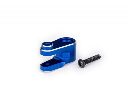 SERVO HORN, STEERING, 6061-T6 ALUMINUM (BLUE-ANODIZED)/ 3X15MM BCS (WITH THREADLOCK) (1)