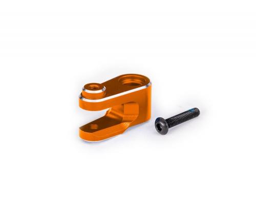 SERVO HORN, STEERING, 6061-T6 ALUMINUM (ORANGE-ANODIZED)/ 3X15MM BCS (WITH THREADLOCK) (1)