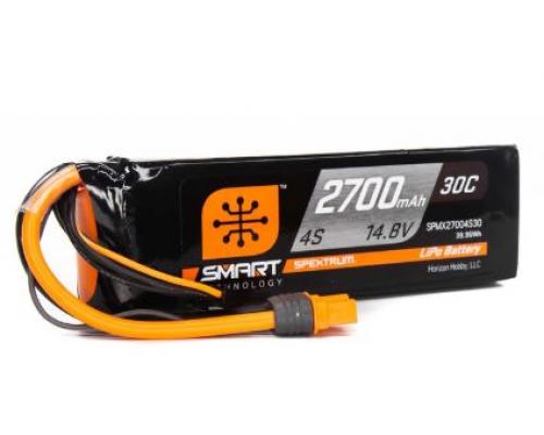 Spektrum SPMX27004S30 14.8V 2700mAh 4S 30C Smart LiPo Battery: IC3