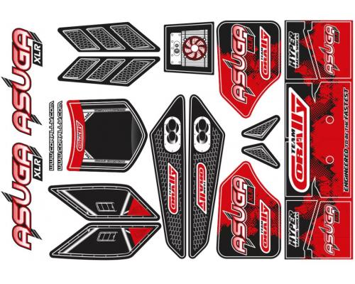 Team Corally C-00180-858-R Body Decal Sheet - Asuga ASUGA XLR - RED - 1 pc