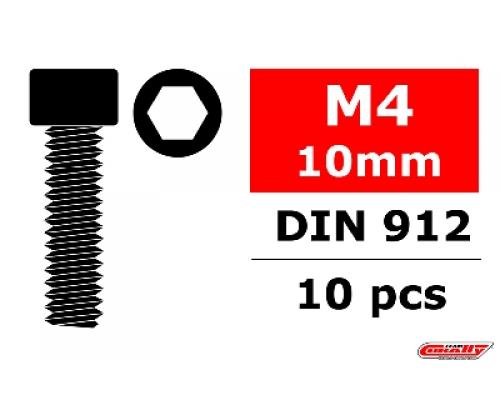 C-3001-40-10 Staal schroeven M4 x 10mm - Cilinderkop binnenzeskant - 10 st