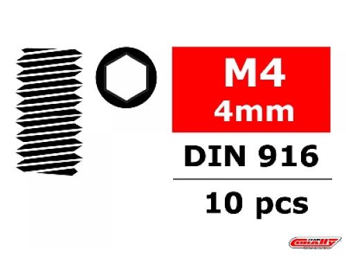 C-3004-40-04 Staal stelschroeven M4 x 4mm - Binnenzeskant - 10 st