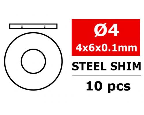 Team Corally C-3301-04-06-01 Steel Metric Shim - 4x6x0,1mm - 10 pcs