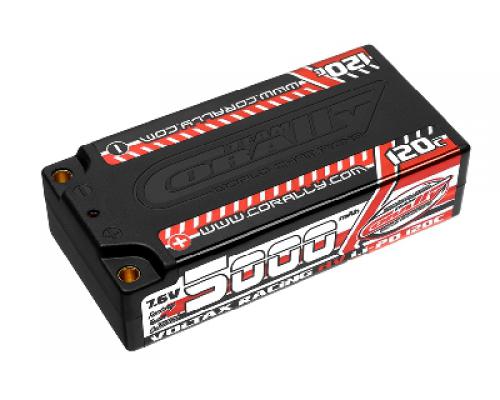 5000 mAh - 7.6V - Shorty 2S - Voltax 120C LiPo HV Battery - 4mm Bullit met Deans Adap