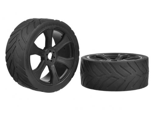 Team Corally C-00180-909 Sprint RXA - ASUGA XLR Street Tires - Low Profile - Glued on Black Rims