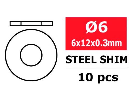 Team Corally C-3301-060-12-03 Steel Metric Shim - 6,0x12x0,3mm - 10 pcs