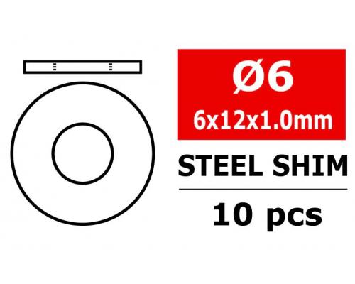 Team Corally C-3301-060-12-10 Steel Metric Shim - 6,0x12x1,0mm - 10 pcs