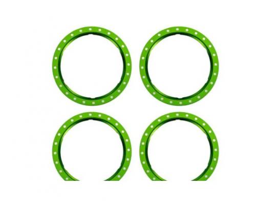 Traxxas TRX10276-GRN Beadlock rings, green (machined aluminum) (4)