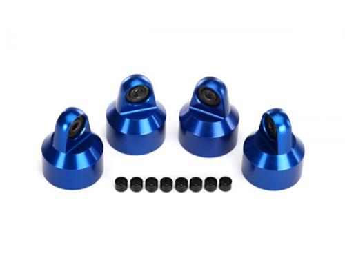 Traxxas TRX7764A Schokbreker caps, aluminum (blauw-geanodiseerd)