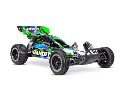 Traxxas BANDIT 1/10 2wd Brushed HD with battery en USB-C charger Groen